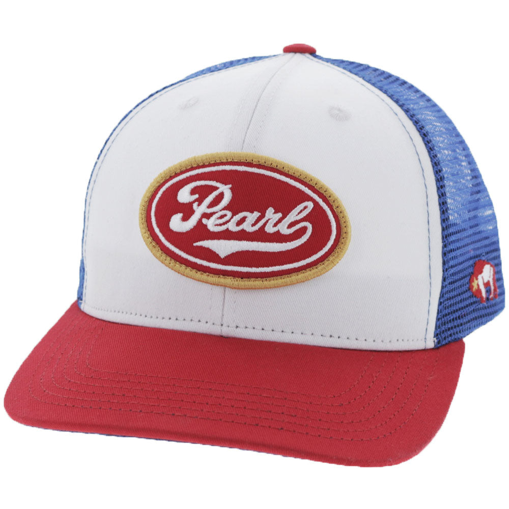"Pearl" White/Blue American Made Cap