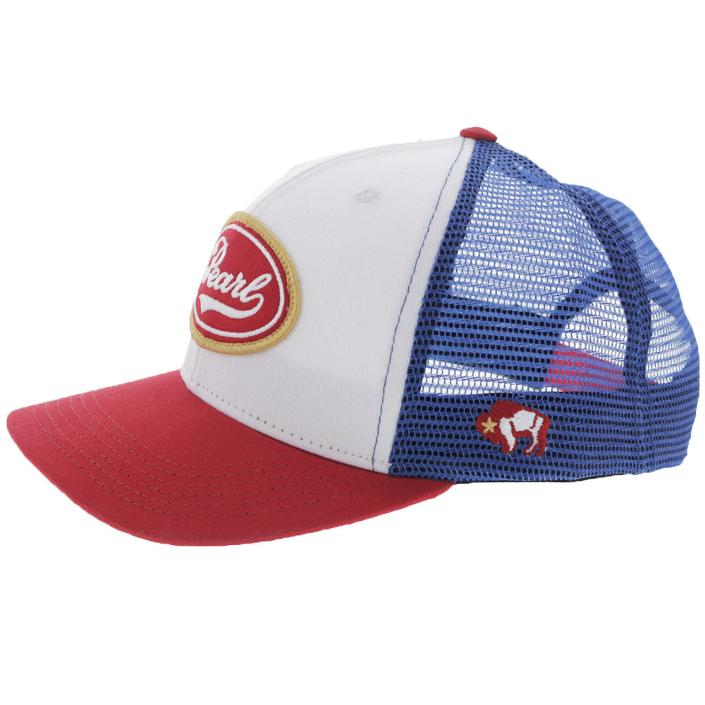 "Pearl" White/Blue American Made Cap
